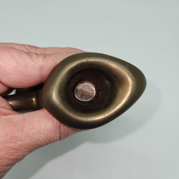 Vintage MCM 60's Michael Lambert signed Metallic Bronze glaze Candle Holder - Picture 10 of 11